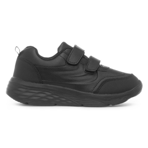 Boys black school shoes double - black,