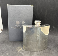 Arthur Price of England 6oz Finest English Pewter Plain Hip Flask BNIB