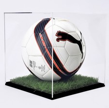Football Display Case with Artificial Grass - Stunning - Free super fast postage