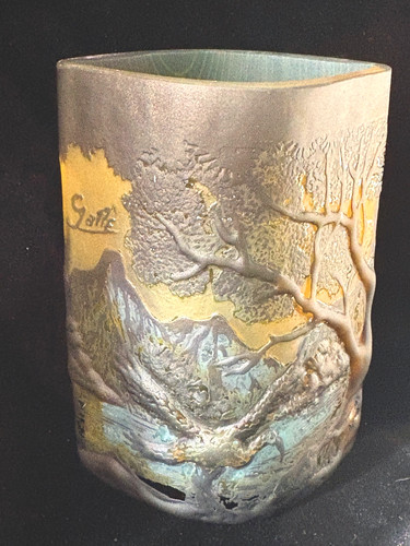 Galle style cameo glass vase - galle,