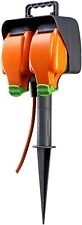 Weatherproof Outdoor Double Socket 15Metre Inline on Garden Spike Masterplug
