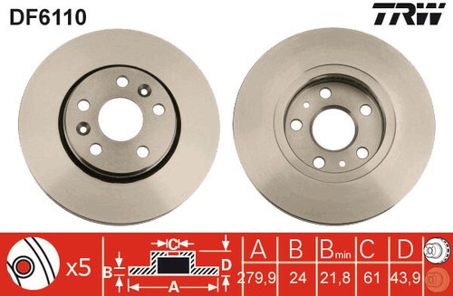 New brake disc for renault - 2x,
