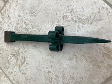 Antique Anvil Wrought Iron Hand Forged -  Scythe Peening - Painted Green