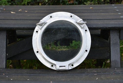 Vintage porthole old aluminium - vintage,
