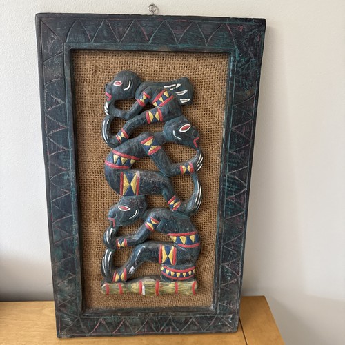 Vintage african wooden - wooden, relief