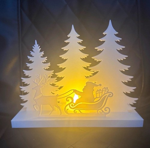 Christmas santa sleigh pine - &,
