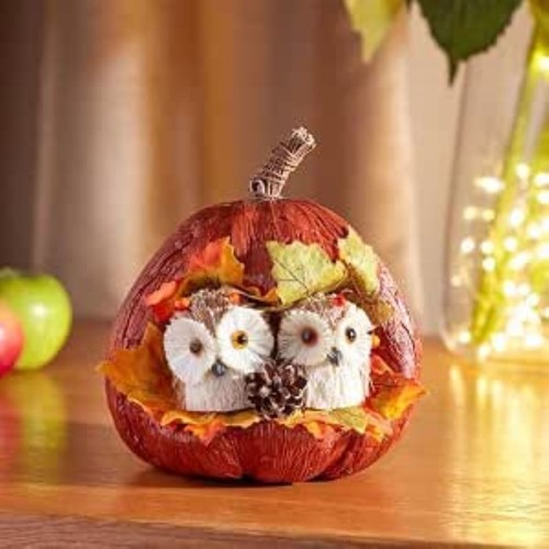 Owls pumpkin ornament 17cm - &,