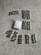 100xCHROME SILVER PLASTIC DOME