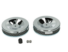 Solex VW 32 PDSIT 2 & 3 Twin Carb Low Profile Chrome Air Filters Type 3 T3 etc.