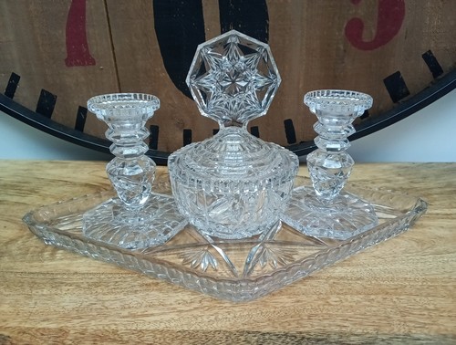 Vintage glass dressing table - glass,