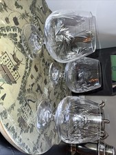 3x 10cm Small Cut Glass Brandy Glasses