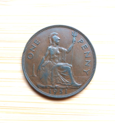 1951 king george one penny - king,