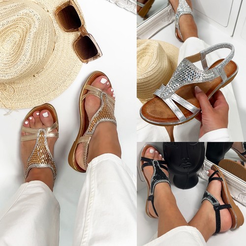 Womens slingback flat sandals - womens,