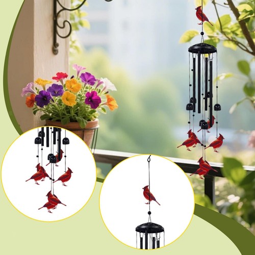 Cardinal wind chime outside - cardinal,