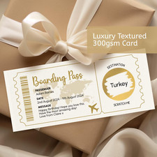 Personalised Boarding Pass Holiday Gift Reveal Scratch Card, Plane Ticket