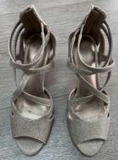 BNWOT LADIES MARKS AND SPENCER GOLD STRAPPY PARTY SANDALS. UK 5 1/2