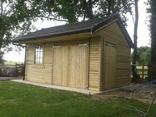 Porched Roof Workshop Shed  4x2 tiled roof Summer house gym office stable