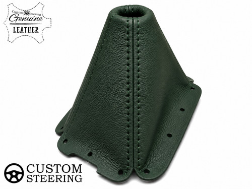 Dark green genuine leather - green,