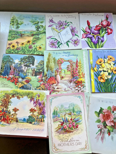 Vintage greetings cards art - greetings,