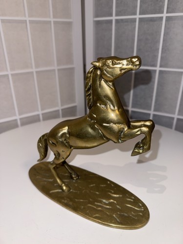 Brass rearing horse figurines - rearing,