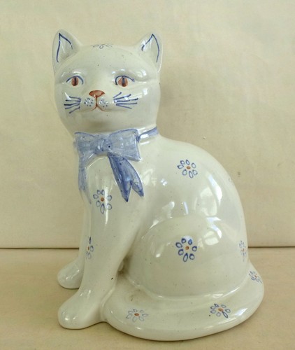 Rye pottery seated cat 20cm - pottery,