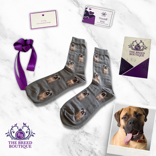 Bullmastiff dog print - print, socks