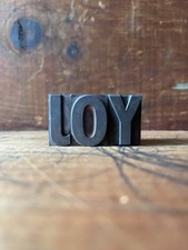 JOY Vintage Letterpress Letters Heavy Metal Industrial Printmaking Type Large