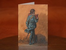 A Page Boy in Blue with a Red Shield by Mather Brown - A5 Art Print Card
