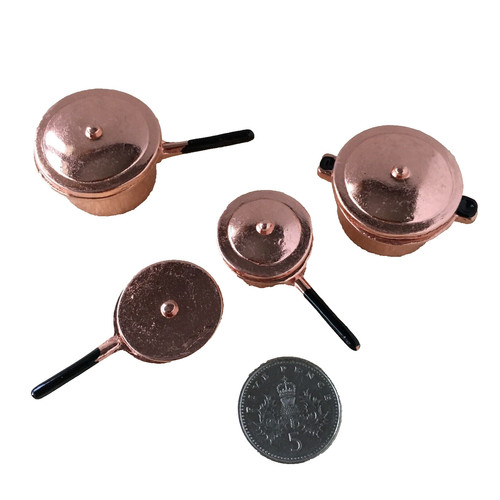 Dolls house saucepans lids - house, saucepans/lids