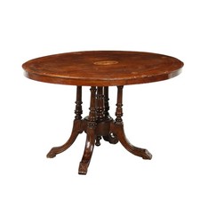 Antique Table Walnut Veneer Italy XIX Century