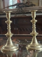 Pair of Antique George III Brass Candlesticks