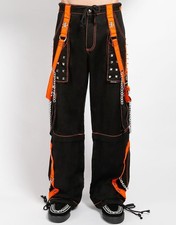New Style Men`s Gothic Black-Orange pant handmade Bondage Rave Comfortable Pants