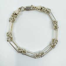 Vintage Sterling Silver Byzantine & Bar Links 7.5” Bracelet 925 13g