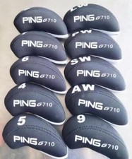 Black Ping G710 Neoprene Golf Iron Covers Headcover 10Pcs Quality Stock