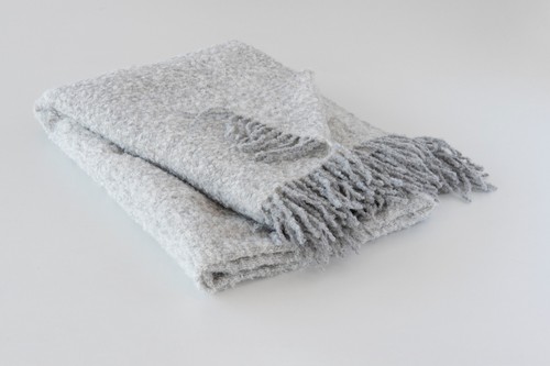Boucle alpaca blanket throw - alpaca,