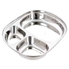 Stainless Steel Thali 3 Compartment Indian Food Dinner Plate Serving Dish Tray