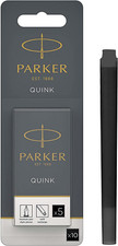 Parker Fountain Pen Ink Refill Cartridges | Long | Black QUINK Ink | 10 Count (B