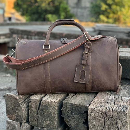 Leather holdall luggage - holdall,