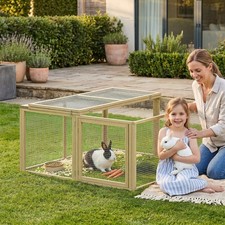 Pawhut rabbit hutch folding - pawhut,