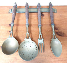 Vintage French brass & wood