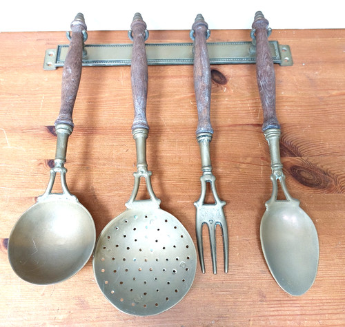 Vintage french brass wood - vintage,