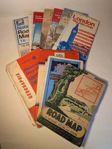 Vintage road map collection - road,