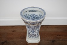The Perfection an antique Victorian toilet blue transfer on embossed design.