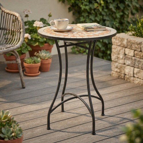Mosaic garden table - mosaic, round