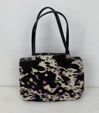 Vintage Gianni Versace Bag Animal Hair Leather Made In Italy Brown 