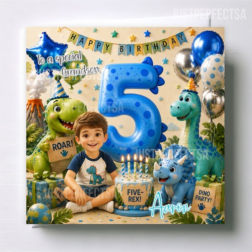 Personalised dinosaur 5th - personalised,