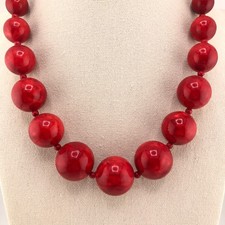 Chunky Bead Necklace Red