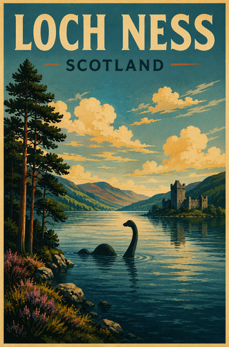 Loch ness scotland vintage - ness,