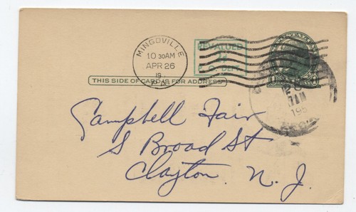 1950s revalued postal - , card