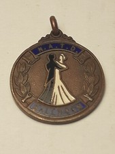 Vintage Medal N.A.T.D Ballroom Dancing Medal 1950. Inscribed.